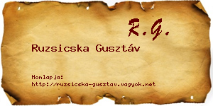 Ruzsicska Gusztáv névjegykártya
