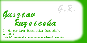 gusztav ruzsicska business card